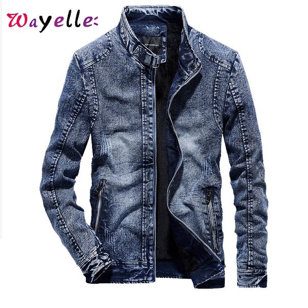 

denim jacket men 2019 winter retro warm jeans jackets men cotton liner zipper casual denim jacket chic vintage mens jackets, Black;brown