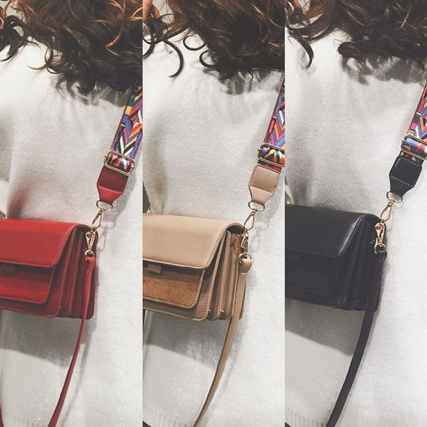 

fytuq women's 2019 fashionable all-match western style girl's strap small square wide shoulder strap small square bag single shoul