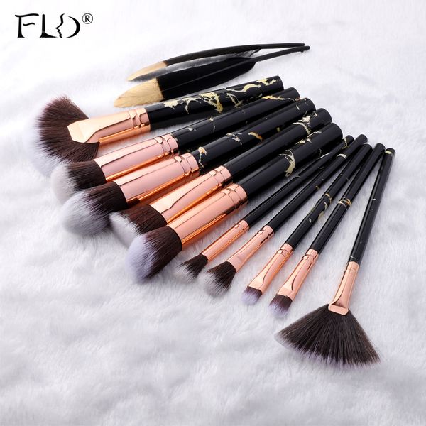 

fld 10 pcs professional makeup brushes set full function foundation eye powder fan blush brush makeup tools brushes set kit