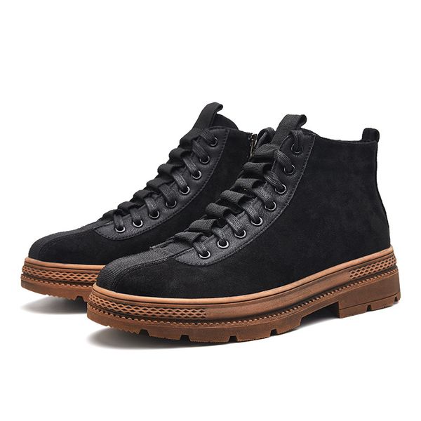 

new winter casual 100-piece overalls, suede high-men's boots, retro-british martin boots, Black