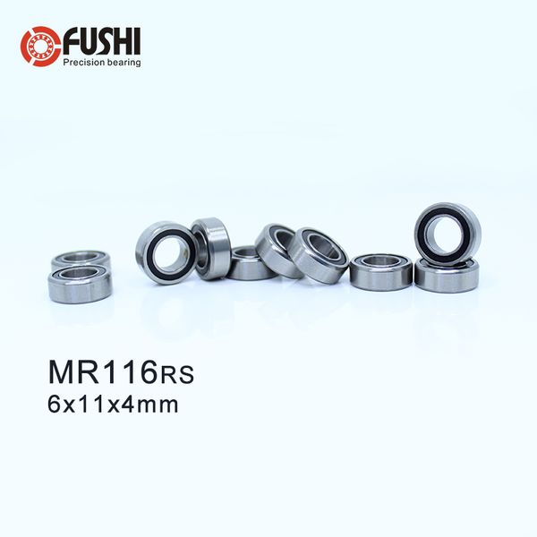 4 PCS Metal Rubber Sealed Ball Bearings 6*11*4 MR116RS 6x11x4 mm MR116-2RS