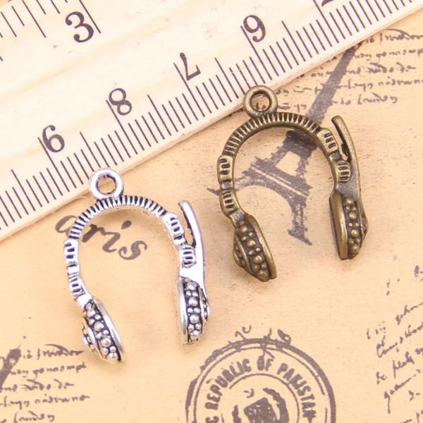 

10pcs шармы наушника наушники 25x18mm античная подвески, vintage тибетские серебряные ювелирные изделия, diy для браслета ожерелья, Bronze;silver