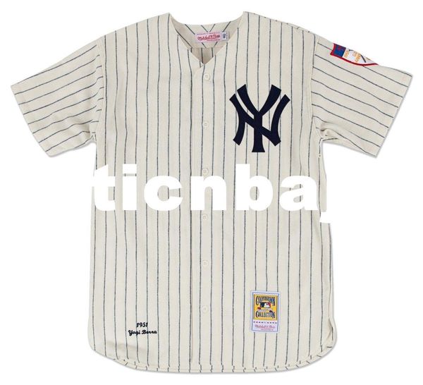 

yogi berra new york mitchell & ness retro 1951 jersey, Black;blue