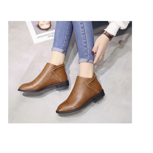 

new classic women shoes winter women boots zapatos de mujer pu leather classic zipper snow ankle boots winter shoesl, Black