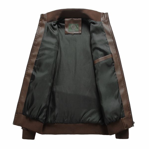 

pu leather men's jacket jacket stand collar spring and autumn men's, Black;brown