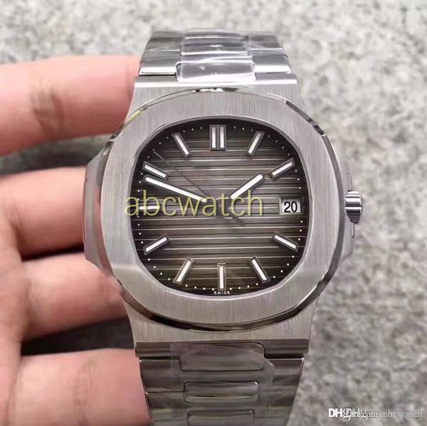 

luxury brand watch 5711 series automatic mechanical movement 316l steel sapphire with original butterfly buckle 6 colors, Slivery;brown