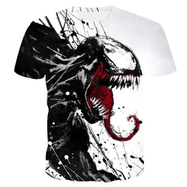 

new venom t-shirt marvel fashion casual short-sleeved shirt men and women fashion trend youth cool t-shirt men casual, White;black