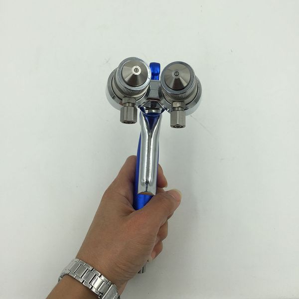 

sat1201 pneumatic spray gun paint mini double nozzle spray paint gun pressure feed sprayer pneumatic coating