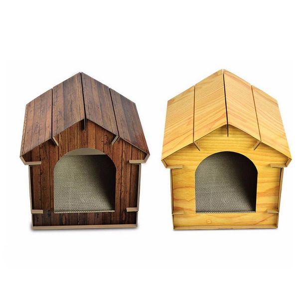 

simulated wood grain pet cat house corrugated paper cat scratch board cat shelter pet supplies
