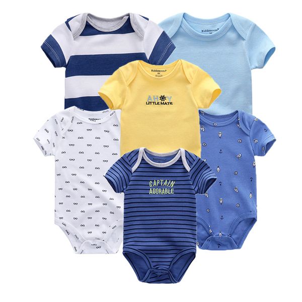 

2019 6pcs / set unisex новорожденного мальчика одежда unicorn хлопка baby girl одежда мультфильм девочек одежда для новорожденных комбинезон, White