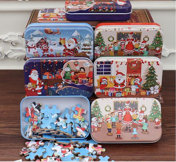 

christmas diy small gift 60 pieces children manual santa puzzle