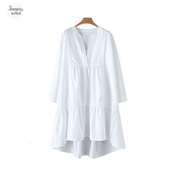 

женщины белый сыпучие платье v шеи плиссированные женский нерегулярное с длинным рукавом повседневная solid chic straight vestidos qb532, Black;gray