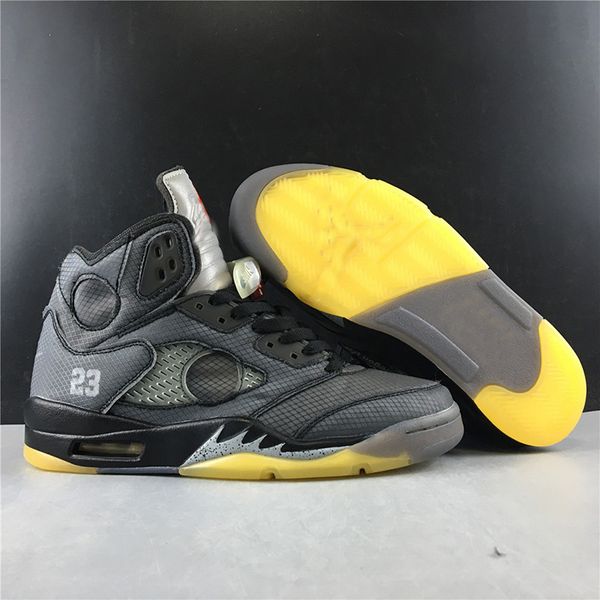 

with box 2020 mens 5 basketball shoes sneakers 5s off 3m reflective grey yellow white for men brand designer sports shoes size us7-13