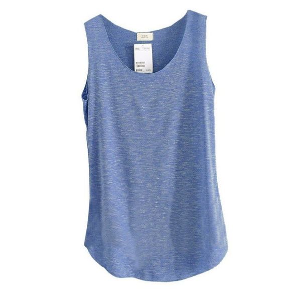 

t shirt women designer clothes womens u neck beach vest summer loose bamboo cotton tank for women tees drop shipping, White