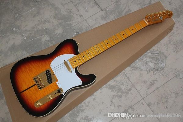 

2019 бесплатная доставка лучшие качества telecaster sunburst custom shop туф dog tele подпись электрогитара golden hardware