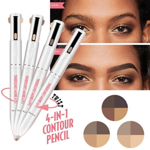 4-in-1 Easy to Wear Eyebrow Contour Pen Defining & Highlighting Brow Microblading Eyebrow Outline Tattoo Pen Pencil