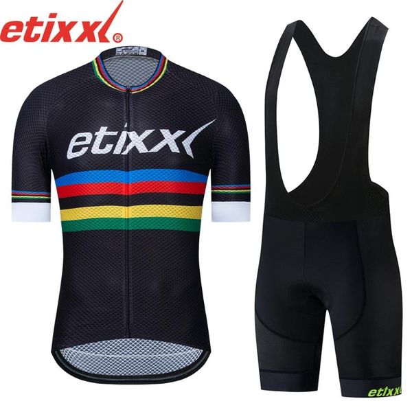 

etixxl 2020 cycling jersey 5d bib set mtb bike clothing breathable bicycle clothes men's short maillot culotte, Black;blue