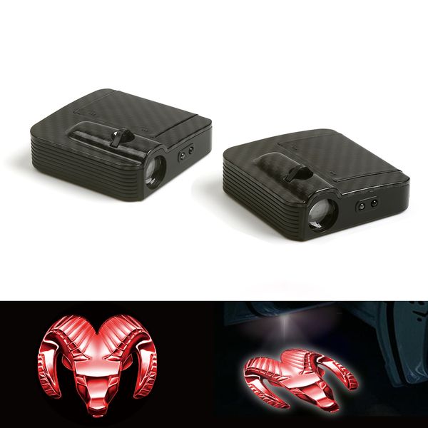 

2pcs car door welcome light projector logo for dodge red