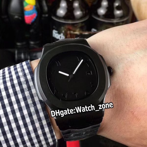 

новый nautilus sport pvd черный стальной корпус 5711/1 черный циферблат арабские шкалы автоматические мужские часы все черный браслет waches, Slivery;brown