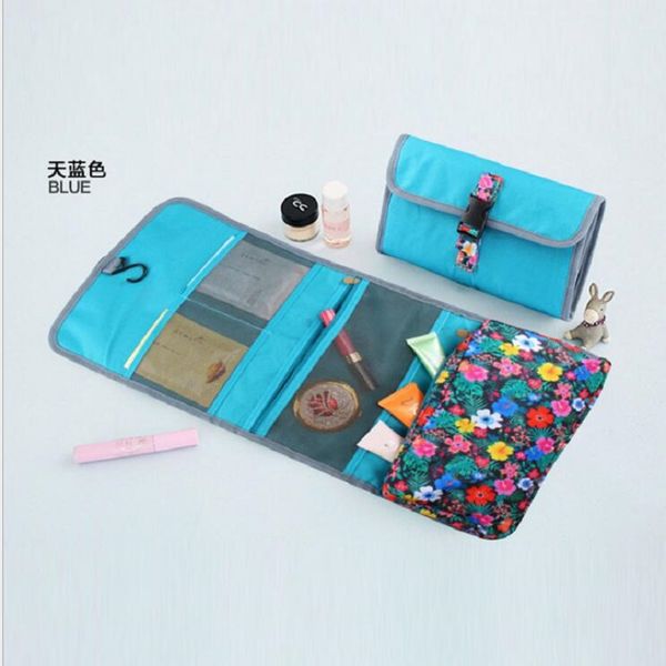 

large-capacity floral hanging wash bag expandable wash makeup bag (l number