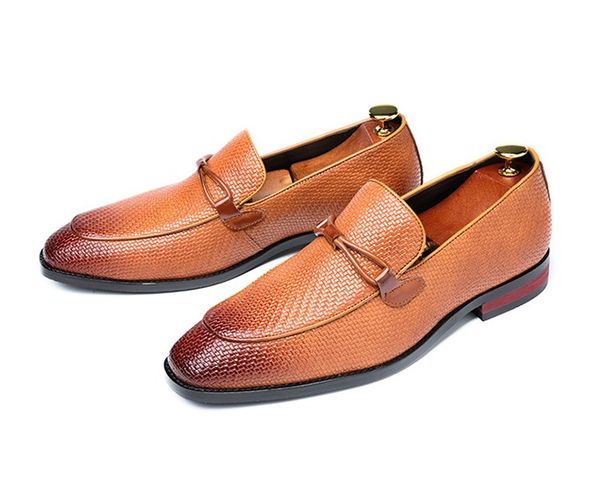 

new mens designer dress shoes pu leather metal peas wedding shoes classic fashion men's shoes big size 38-48, Black