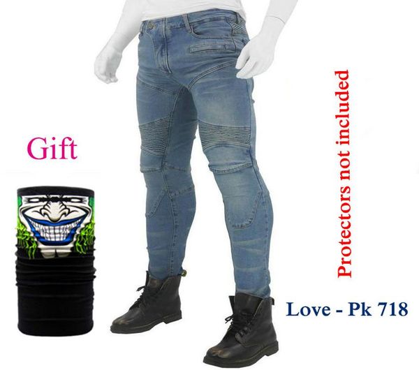 

новый pk 718 мотоцикл брюки мужчины мото джинсы с четырьмя колодками езда туризм мотоцикл брюки мотокросс брюки синий / черный