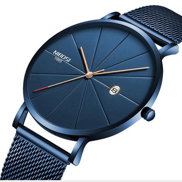

2019 cross-border european and american couple fashion trend watch, couple net with casual waterproof quartz watch, Slivery;brown