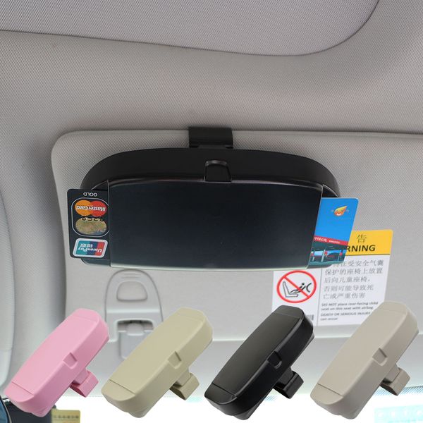 

car-styling universal car sun visor glasses box sunglasses ticket receipt clip storage holder glasses and cards car holder