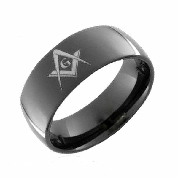 Оптовое масонское кольцо из нержавеющей стали мужское логотип Square Square Compass Silver Gold Black Freemasonry Mason Emblem Знак Кольца шириной 6 мм