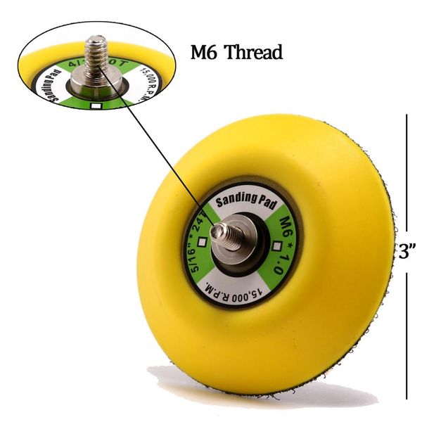 

professional 3 inch 15000rpm dual action orbital sanding pad for pneumatic sanders disc air polishers hook and loop backing pad