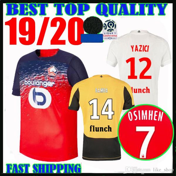 

19 20 lo c lille occer jer ey home away third 2019 2020 o imhen maillot de foot maignan bamba anche yazici remy football hirt thailand