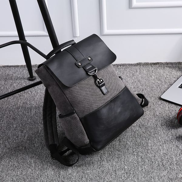 

рюкзак мужской неполная средняя школа студенты schoolbag мужской моды trend компьютерная сумка холст путешествия дважды сумки на ремне