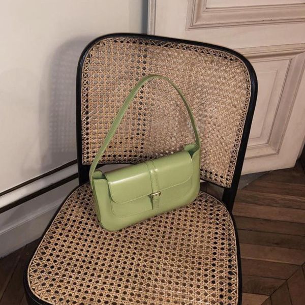 

avocado green vintage niche french underarm shoulder bag 2020 new tide baguette hand bag purses and handbags