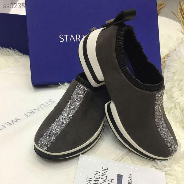 

2020 new elastic sheep suede elastic round head europe and america fashion flat bottom atmospheric casual sports women's single, Black