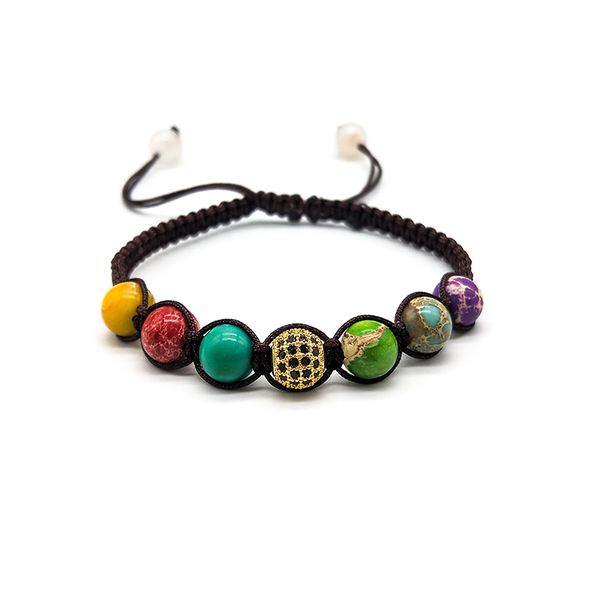 

8mm golden zircon with 8mm natural stone beads bracelet men rope adjustable bangle new fashion bangle pulsera hombre gifts, Black