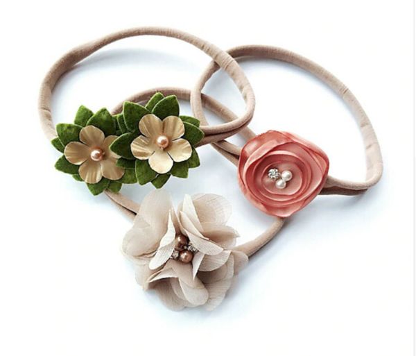 

3pcs elastic cloth flower bowknot floral hair band gift headband baby girls newborn lovely headwear princess band hair accessory