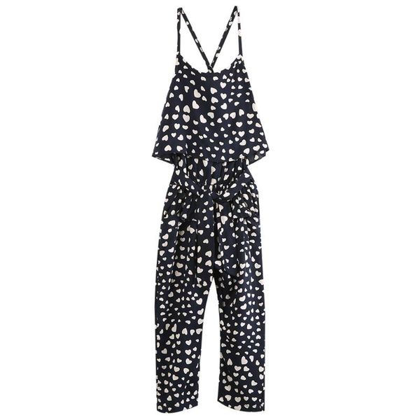 

fashion kids baby girls clothes heart flower sleeveless dress jumpsuit trousers outfits, White