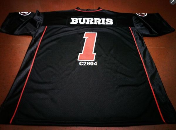 

men ottawa redblacks #1 henry burris black college jersey or custom any name or number jersey, Black;red