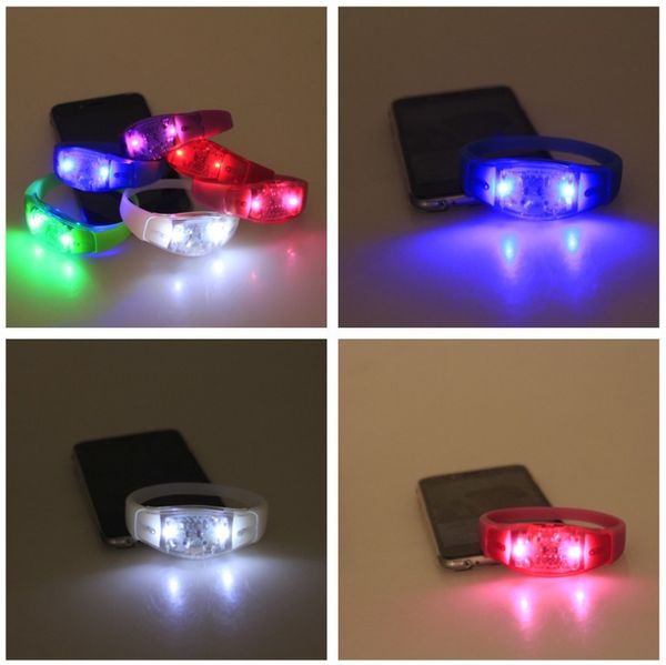 Música Ativado Controle de Som Led Piscando Pulseira Light Up Bangle Pulseira Clube Partido Bar Cheer Anel Luminoso Mão