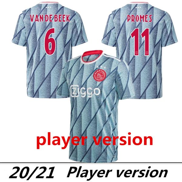 

player version ajax jerseys 20/21 ajax away soccer shirt 2020 van de beek #10 tadic #25 dolberg #22 ziyec football uniform, Black
