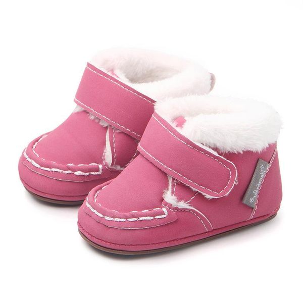 

pu кожа младенца ботинки non-slip новорожденный baby girl зимняя обувь теплый плюшевые малышей infant девушки снег сапоги, Black;grey