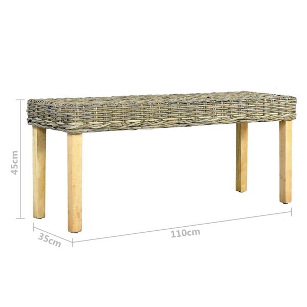 

bench 110 cm natural kubu ротанг и solid wood mango садовые наборы