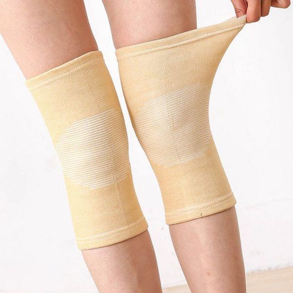 

1 pair summer long leg warmer knee sleeve durable thin bamboo fiber thermal knitted knee brace support practical protector, Black;gray