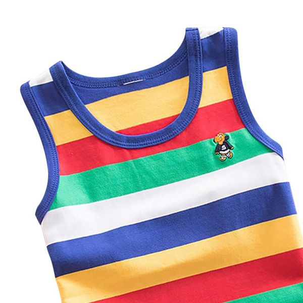 

4 striped girls boys vest sleeveless tanks for girl combed cotton kids vest camisoles shirt underwear new, Camo