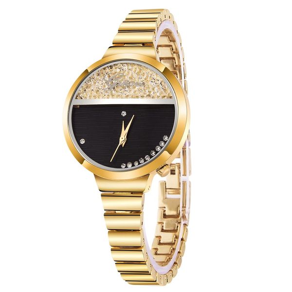 

susenstone women fashion stainless steel band analog quartz round wrist watch watches wristwatch clock gift reloj femenino @4, Slivery;brown