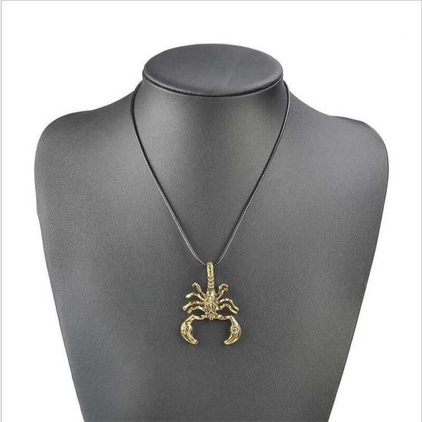 

pendant necklace men's insect pendant scorpion necklace personality rock punk insect hipster hip hop clavicle chain, Silver