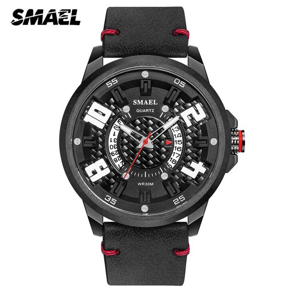 

smael mens watches waterproof calendar fashion male clock leather sport quartz watch men wrist watch, Slivery;brown