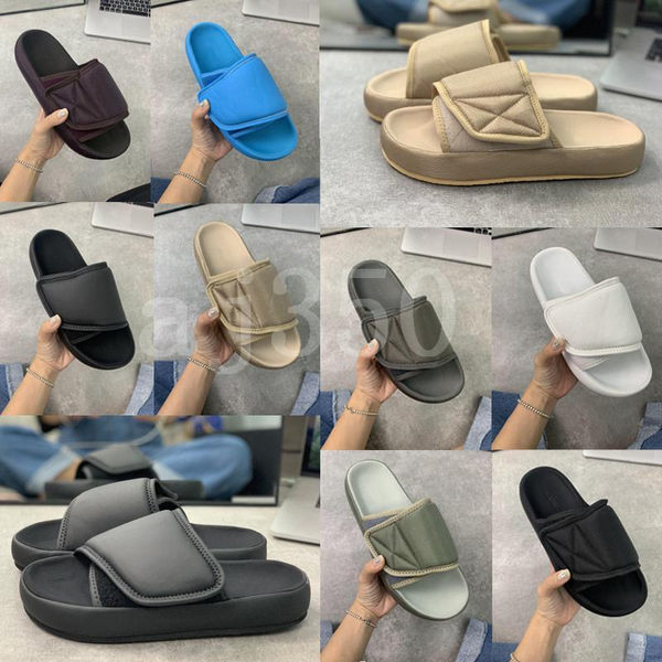 

2020 kanye season 6 slides summer men women fashion west season  black embroidery waterproof outdoor slippers size 36-46c4a1#