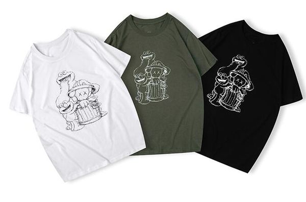 

19ss designer new spring and autumn brand fashion classic simple hand-painted printing short-sleeved men and women casual short-sleeved coup, White;black