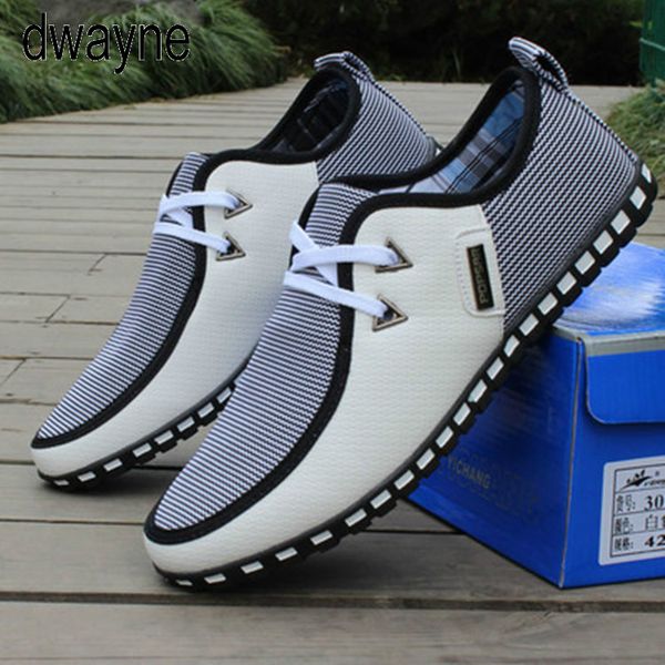 

2019 summer autumn striped men casual shoes size 39-47 lightweight men's doug shoes pu leather lace up male flats gbh67, Black